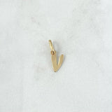 Dije Letra V Cursiva 0.45gr / 1.6cm / Lisa Oro Amarillo 18K