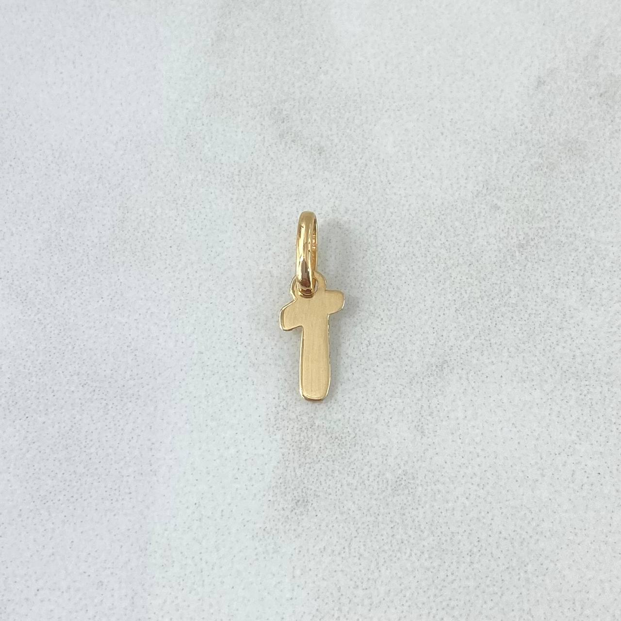 Dije Letra T Cursiva 0.4gr / 1.6cm / Lisa Oro Amarillo 18K