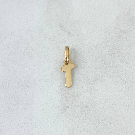 Dije Letra T Cursiva 0.3gr / 1.5cm / Lisa Oro Amarillo