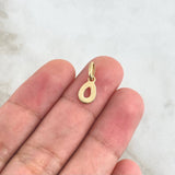 Dije Letra O Cursiva 0.4gr / 1.5cm / Lisa Oro Amarillo 18K