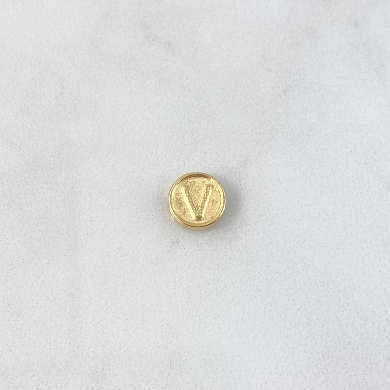 Herraje Letra V Tambor 0.25gr / 0.8cm / Doble Faz Oro Amarillo