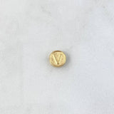 Herraje Letra V Tambor 0.25gr / 0.8cm / Doble Faz Oro Amarillo