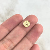 Herraje Letra A Tambor 0.25gr / 0.8cm / Doble Faz Oro Amarillo