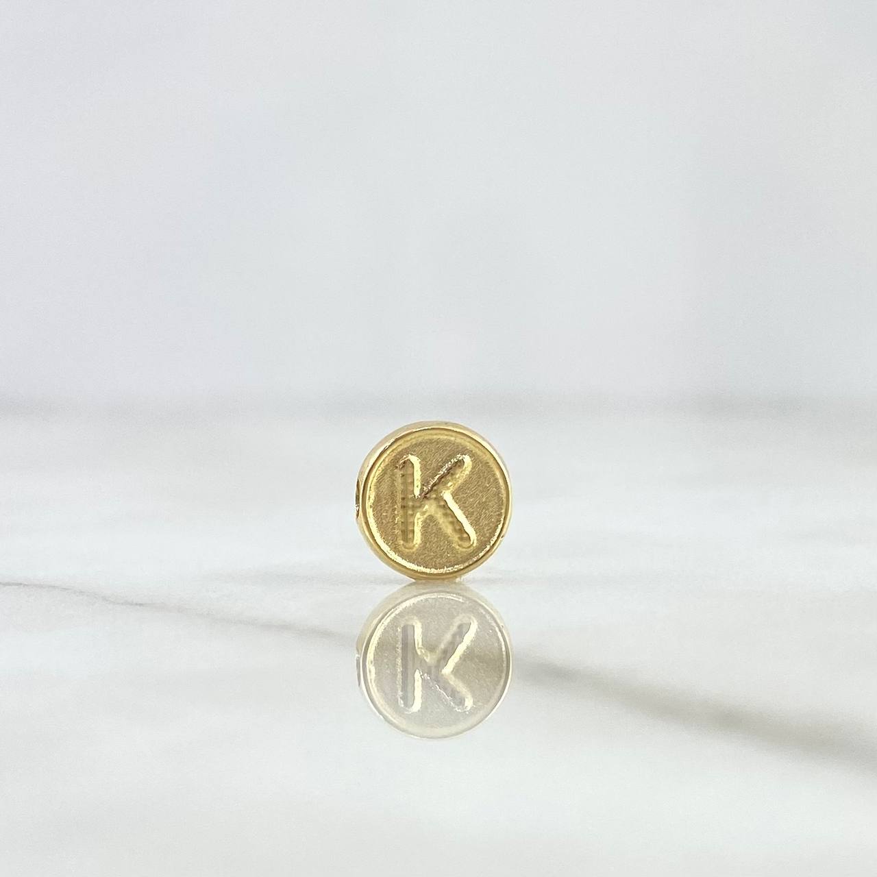 Herraje Letra K Tambor 0.25gr / 0.8cm / Doble Faz Oro Amarillo