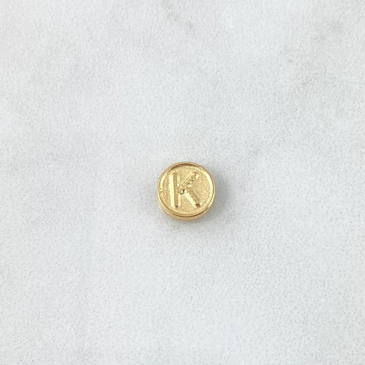 Herraje Letra K Tambor 0.25gr / 0.8cm / Doble Faz Oro Amarillo