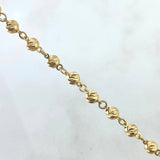 Pulso Tipo Militar 4.5gr / 20.5cm / 4mm Bolas Diamantadas Oro Amarillo