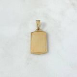 Dije Placa Rectangular 5.15gr / 3.6cm / Circones Blancos Oro Amarillo