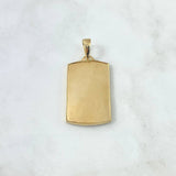 Dije Placa Rectangular 13.35gr / 5.5cm / Circones Blancos Oro Amarillo *