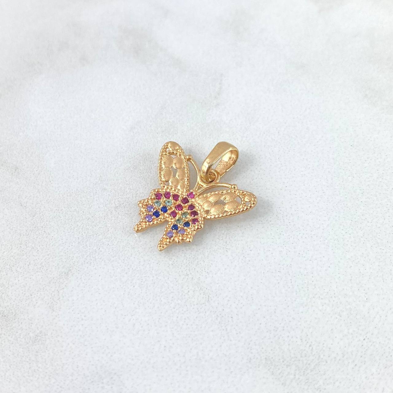 Dije Mariposa 1.45gr / 1.8cm / Circones de Colores Oro Amarillo