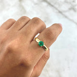 Anillo Solitario Abultado 2.95gr / T6 1/2 / 5mm Esmeralda 56pts Oro Amarillo (Joya) *