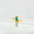 Anillo Solitario Abrazo 2.8gr / T5 3/4 / 4mm Esmeralda 31pts Oro Amarillo (Joya) *