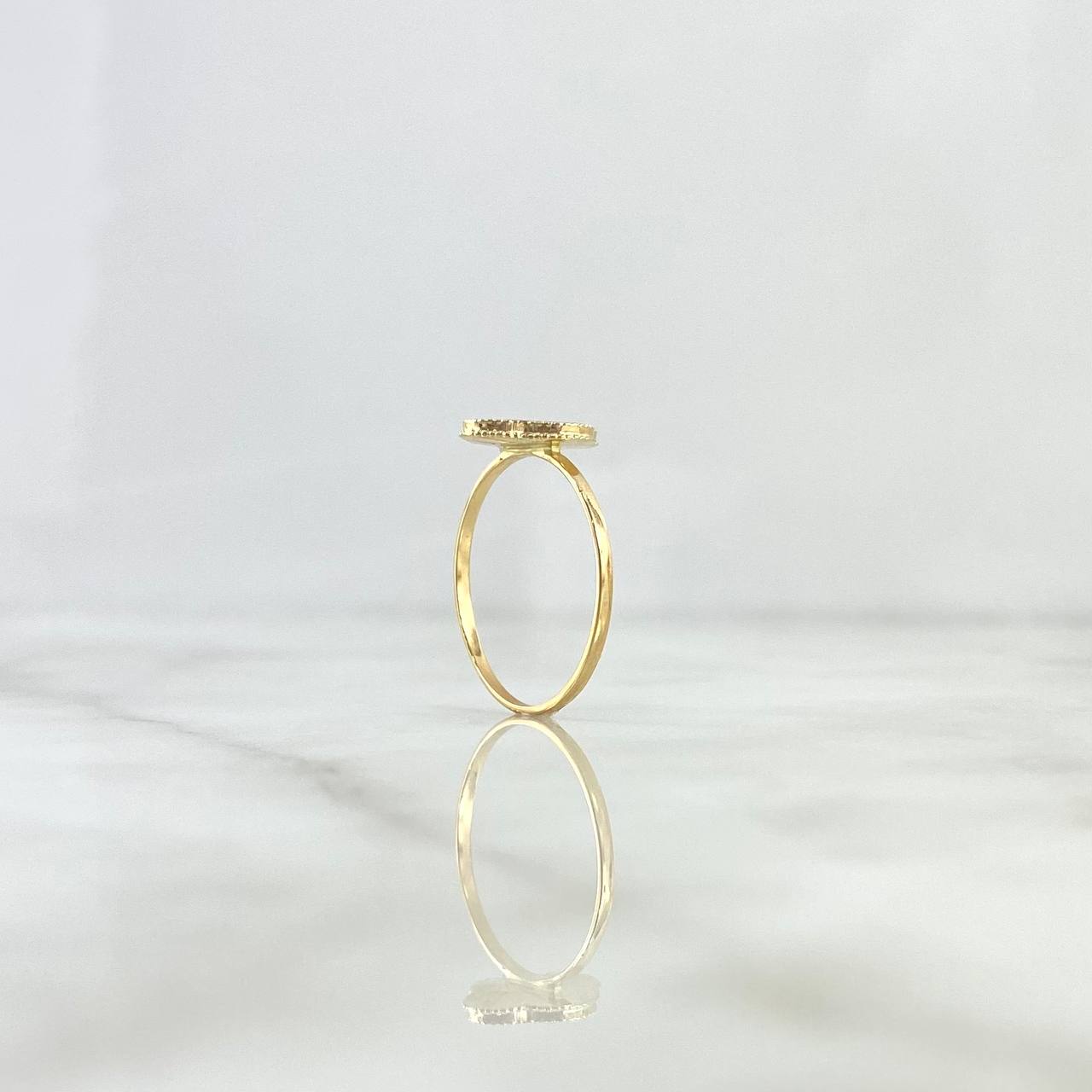 Anillo Trébol VCyA 1.75gr / T8 3/4 / Blanco Electroestático Oro Amarillo