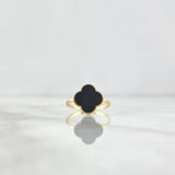 Anillo Trébol VCyA 1.7gr / T6 / Negro Electroestático Oro Amarillo