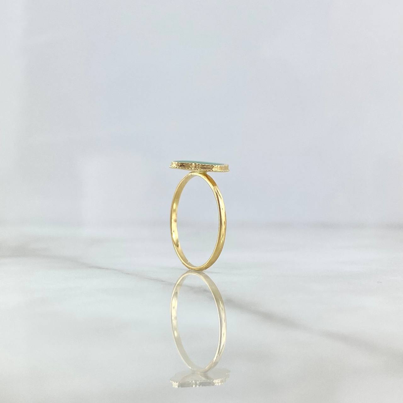 Anillo Trébol VCyA 1.75gr / T6 / Verde Electrostático Oro Amarillo