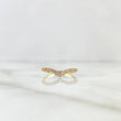 Anillo Tiara En V 1.5gr / T 6 3/4 / Circones Blancos Oro Amarillo