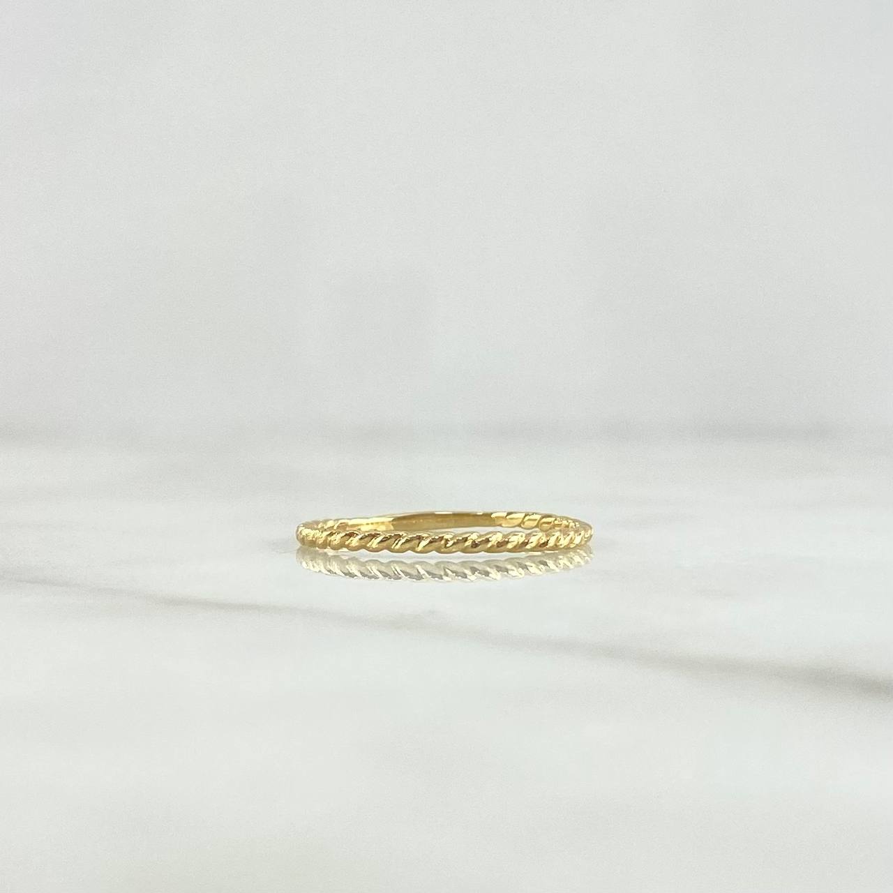 Anillo Trenzado 0.95gr / T 6 1/2 / Delgado Oro Amarillo