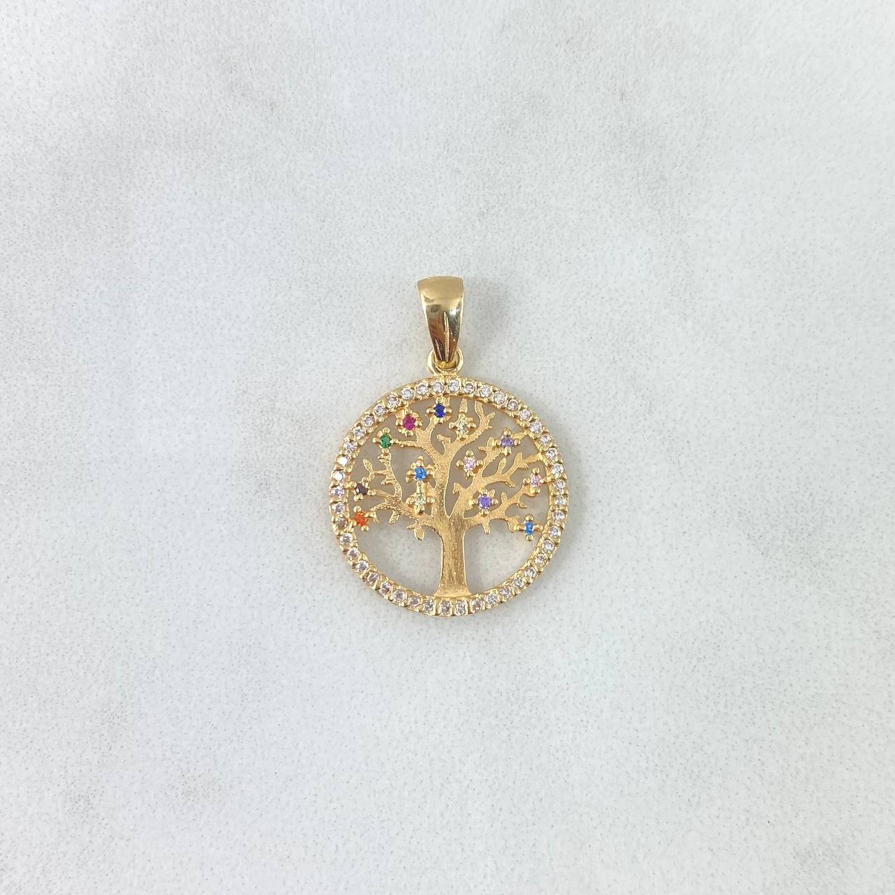 Dije Árbol De La Vida 2.25gr / 2.5cm / Medalla - Circones de Colores Oro Amarillo