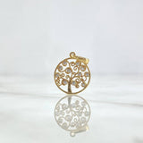 Dije Árbol De La Vida 1.25gr / 2cm / Circular - Circones Blancos Oro Amarillo