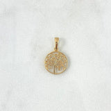 Dije Árbol De La Vida 0.85gr / 1.8cm / Circular Liso Oro Amarillo