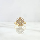 Anillo CVyA 2.15gr / T8 / Circones Blancos Oro Amarillo