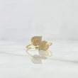 Anillo Dos Hojas 1.6gr / T7 1/4 / Circones Blancos Oro Amarillo