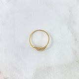 Anillo Dos Hojas 1.6gr / T7 1/4 / Circones Blancos Oro Amarillo