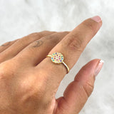 Anillo Flor Circular 1.65gr / T7 / Circones Colores Oro Amarillo