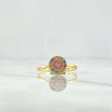 Anillo Flor Circular 1.65gr / T7 / Circones Colores Oro Amarillo