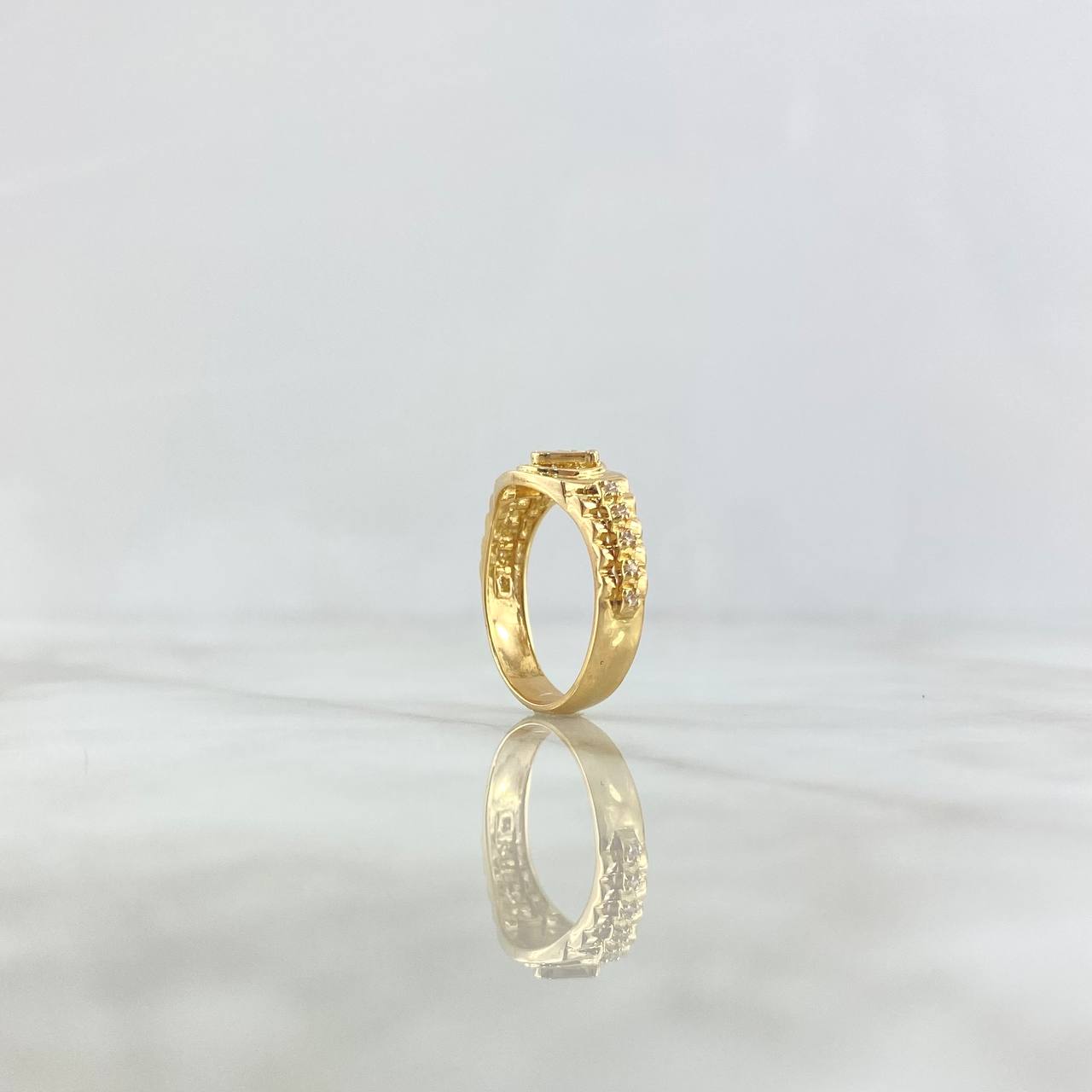 Anillo Corona RX 4.9gr / T8 / Circones Blancos Oro Amarillo