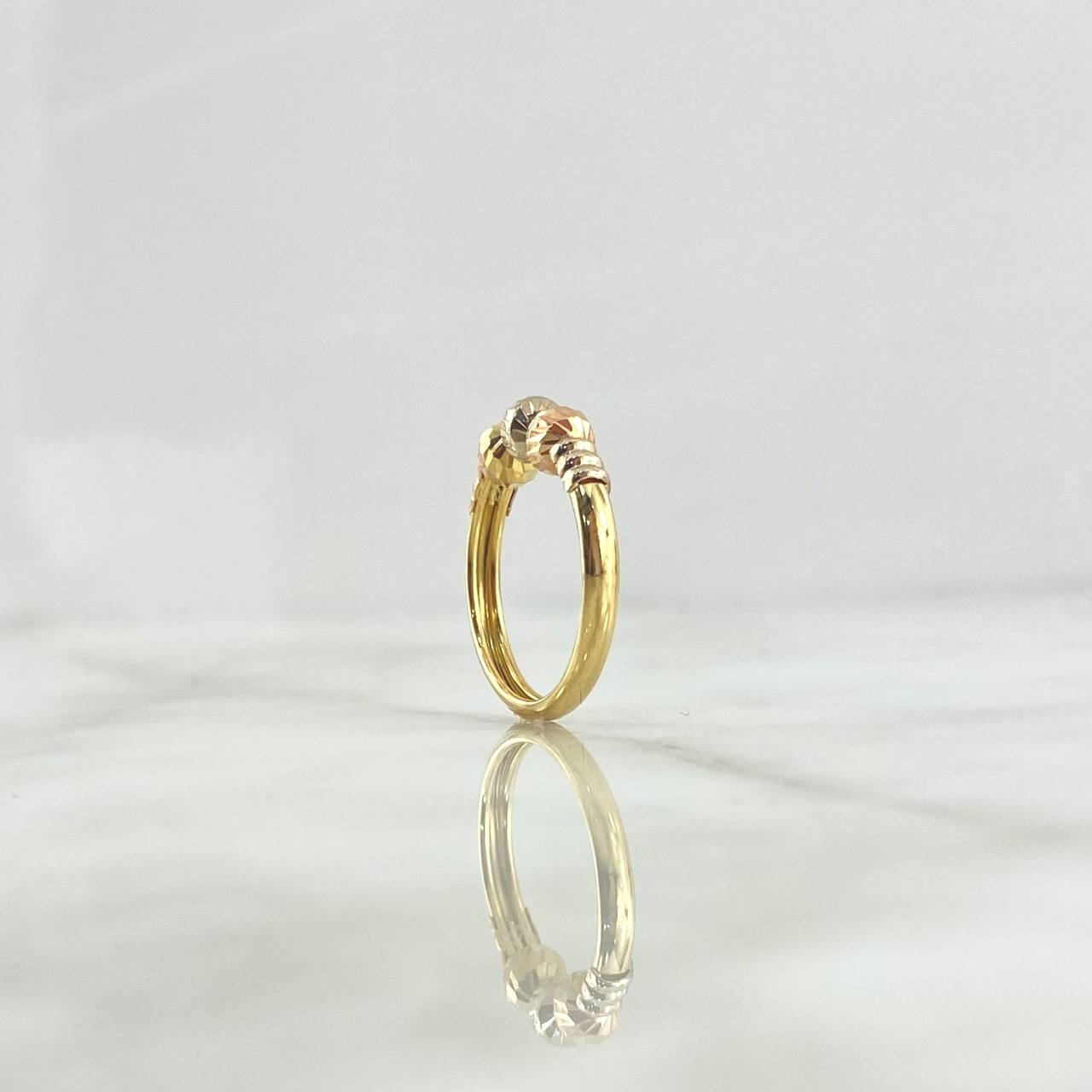 Anillo Bolas Dimantadas 1.8gr / T6 3/4 / Tres Oros