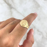 Anillo Sello Virgen Guadalupe Estrellado 2.05gr / T6 1/2 / Oro Amarillo 18K