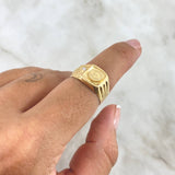 Anillo Corona Sello RX 2.75gr / T7 / Circon Blanco Oro Amarillo