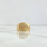 Anillo Corona Sello RX 2.75gr / T7 / Circon Blanco Oro Amarillo