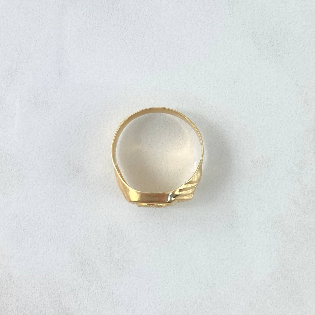 Anillo Corona Sello RX 2.75gr / T7 / Circon Blanco Oro Amarillo