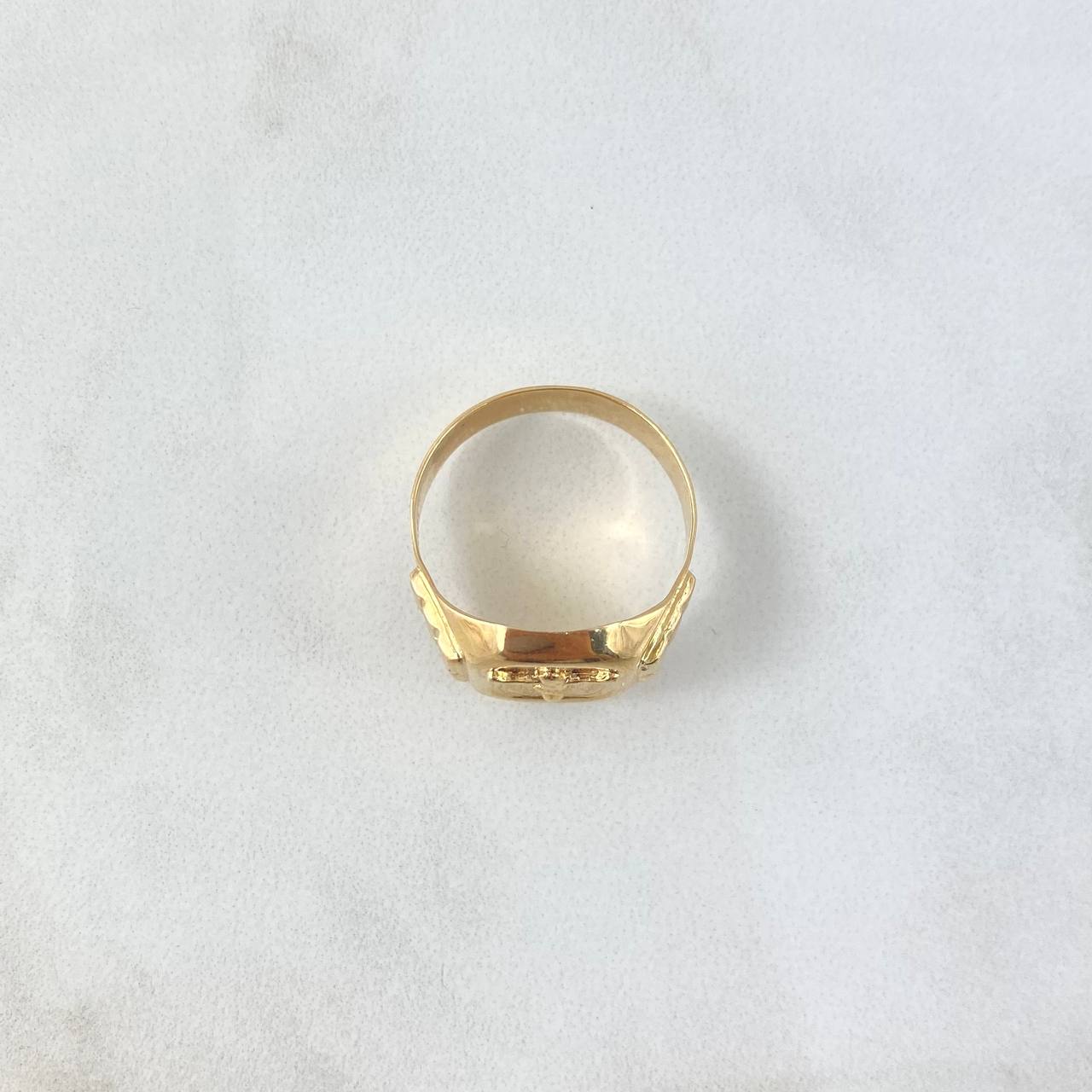 Anillo Sello Cristo 3.35gr / T7 / Oro Amarillo