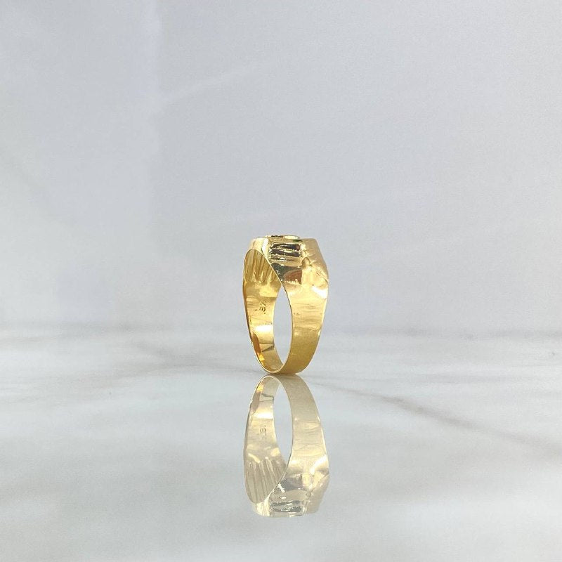 Anillo Corona Sello RX 2.55gr / T7 / Circon Verde Oro Amarillo ©