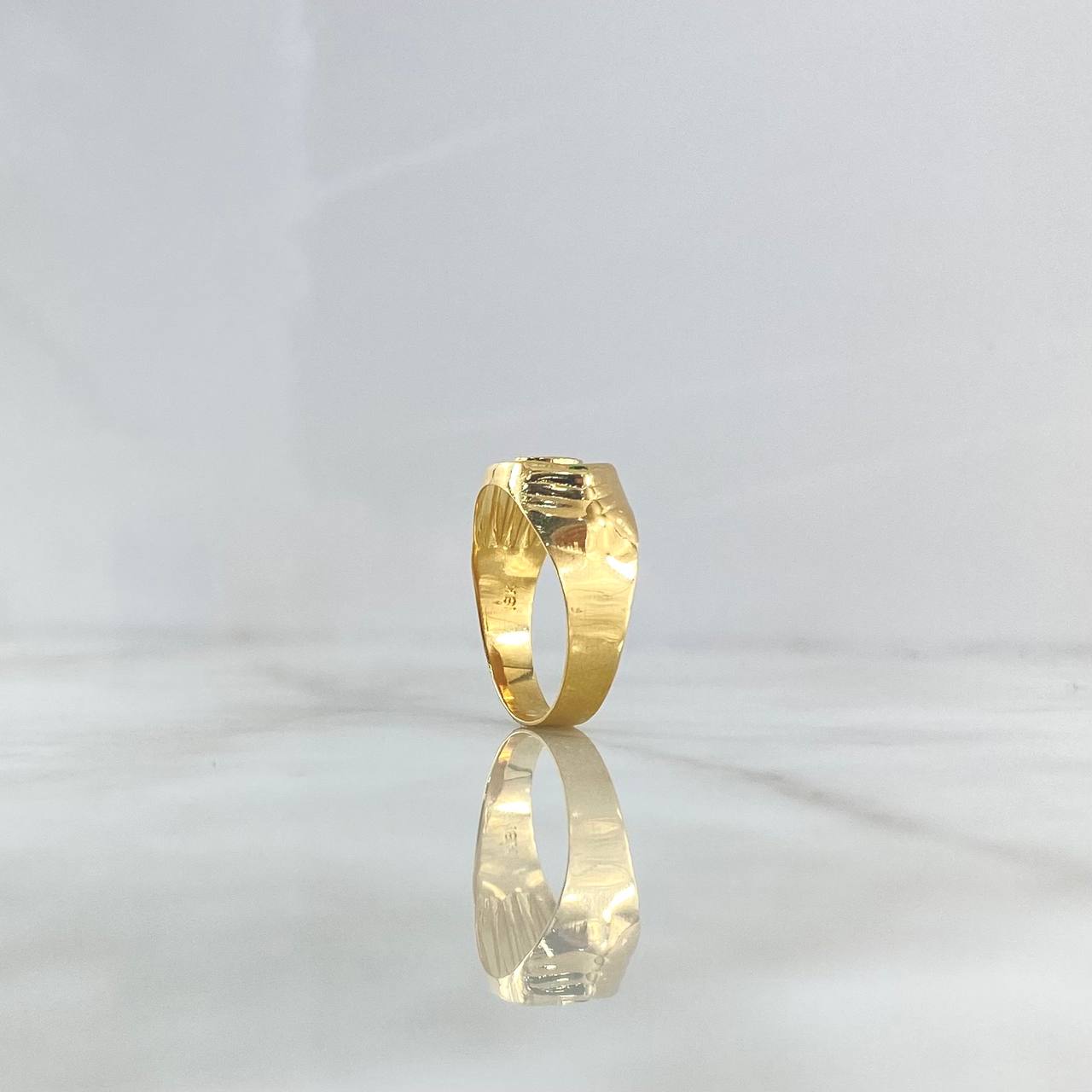 Anillo Corona Sello RX 2.9gr / T10 / Circon Verde Oro Amarillo