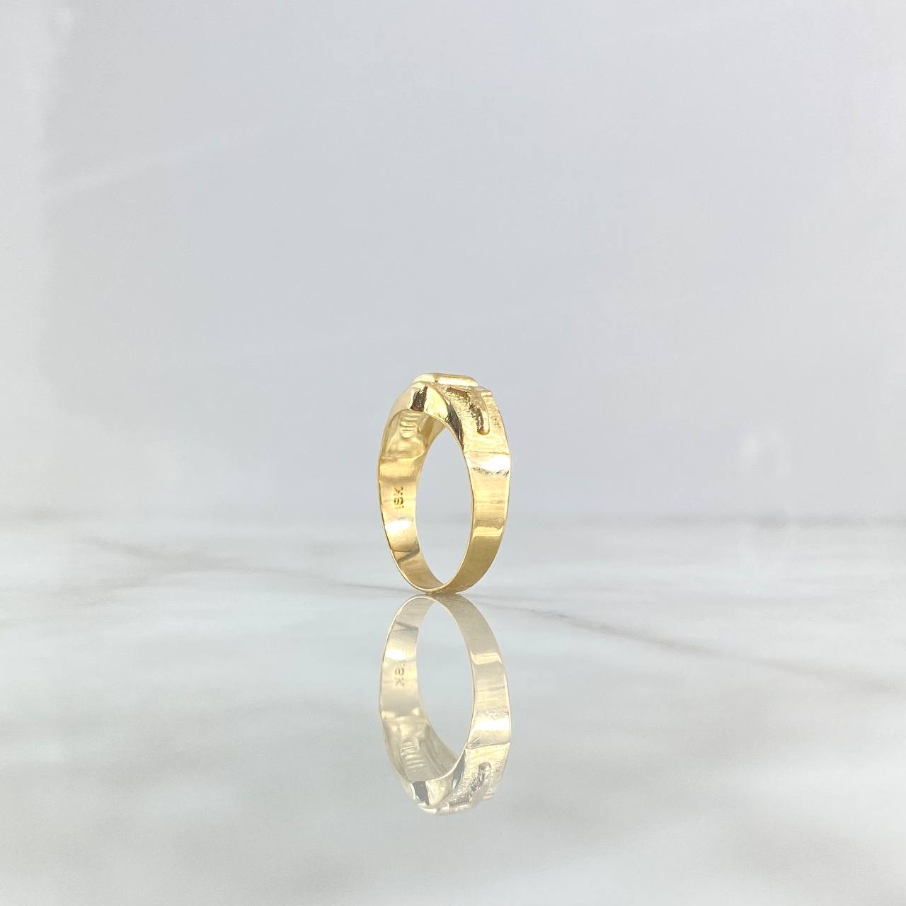 Anillo Cristo 2.45gr / T8 1/2 / Circon Blanco Oro Amarillo