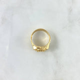 Anillo Sello Corona RX 7.65gr / T12 1/2 / Circones Blancos Oro Amarillo 18K ©