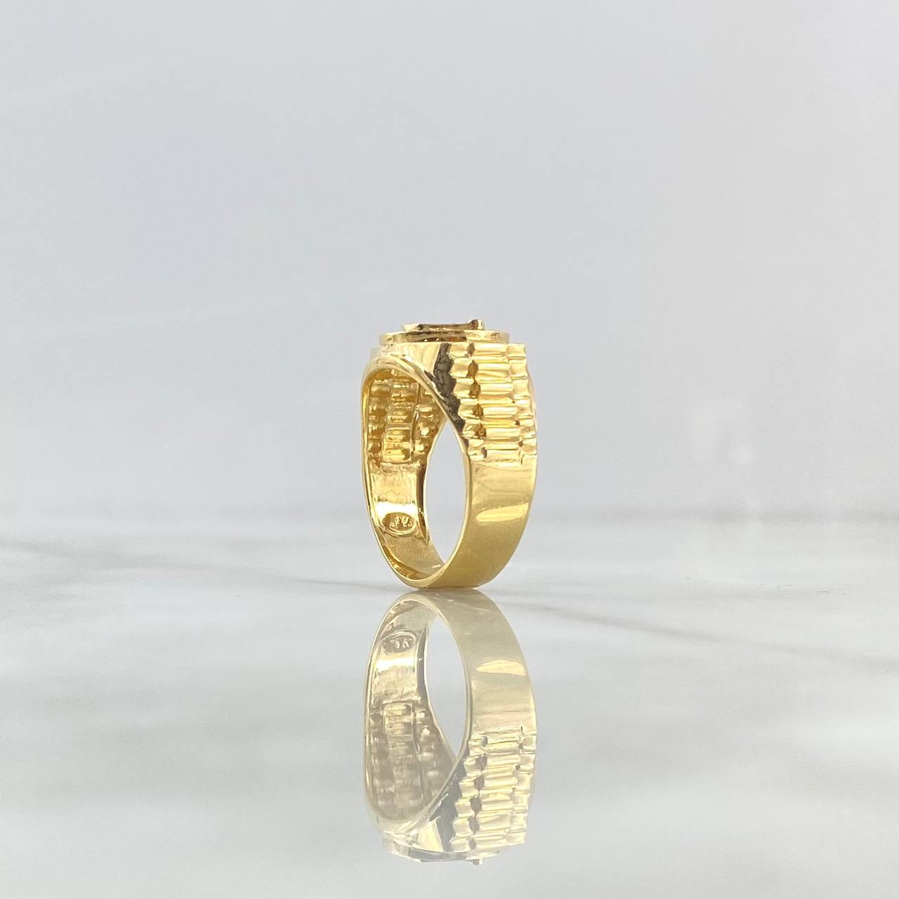 Anillo Corona RX 10.4gr / T10 1/2 / Circones Blancos Oro Amarillo