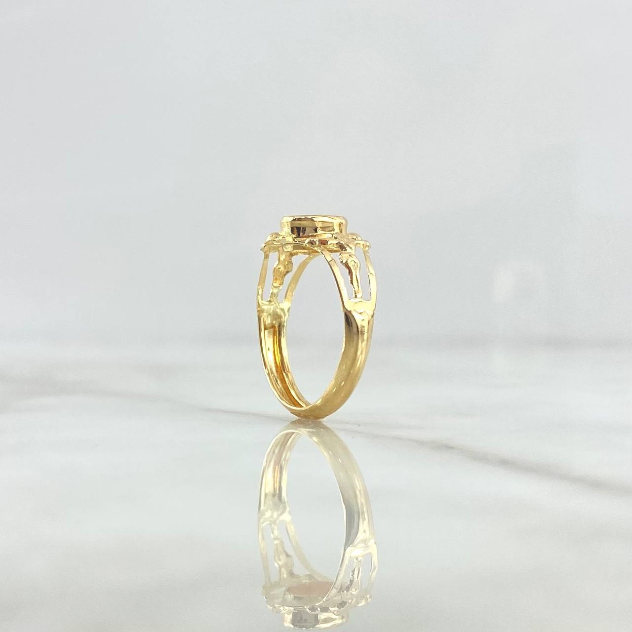 Anillo Cristo 1.6gr / T7 / Circon Rosado Oro Amarillo