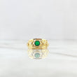 Anillo Lineas Basteadas 1.65gr / T6 3/4 / Circon Verde Oro Amarillo