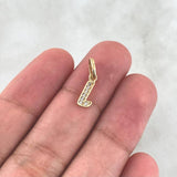 Dije Letra L Cursiva 0.45gr / 1.7cm / Circones Blancos Oro Amarillo 18K ©