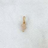 Dije Letra F Cursiva 0.4gr / 1.5cm / Circones Blancos Oro Amarillo