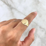 Anillo Sello Virgen Milagrosa Estrellado 2.05gr / T8 / Oro Amarillo 18K