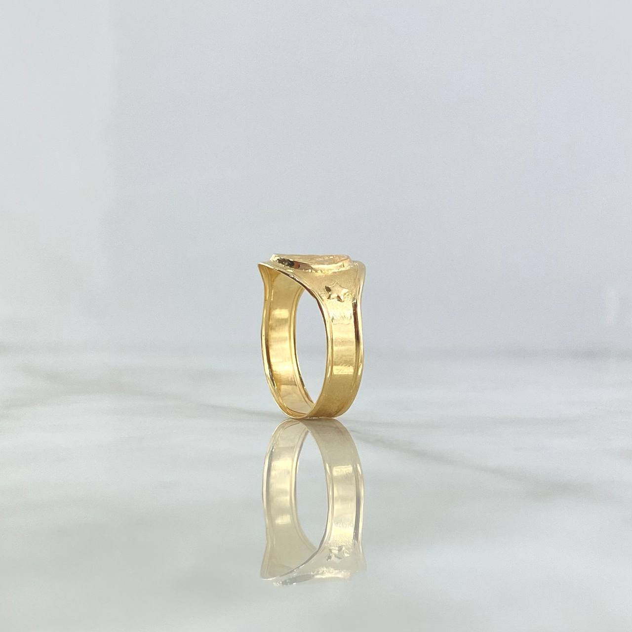 Anillo Virgen Milagrosa Sello Estrellado 2gr / T6 / Oro Amarillo