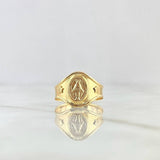 Anillo Sello Virgen Milagrosa Estrellado 1.8gr / T5 1/4 / Oro Amarillo 18K