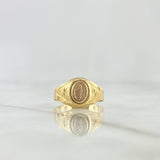 Anillo Virgen Milagrosa Sello Estrellado 1.8gr / T6 3/4 / Oro Amarillo