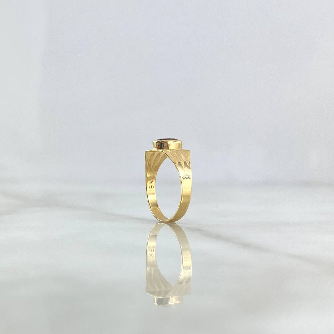 Anillo Clasico 1.1gr / T4 / Circon Rojo Oro Amarillo