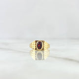 Anillo Clasico 1.1gr / T4 / Circon Rojo Oro Amarillo